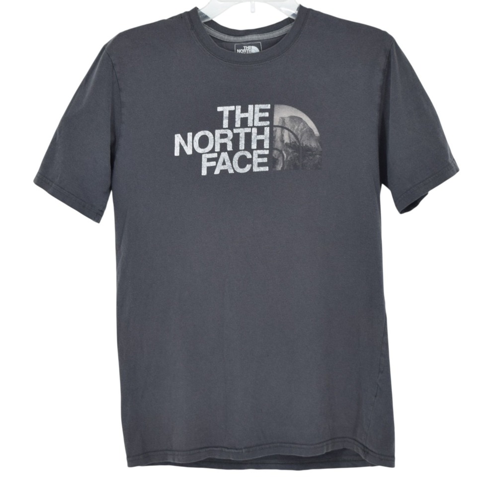 The North Face T-Shirt Men's Small Gray Cotton Forest Tree Half Dome Graphic Tee